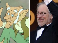 Composite of director Steven Spielberg (right) and the BFG